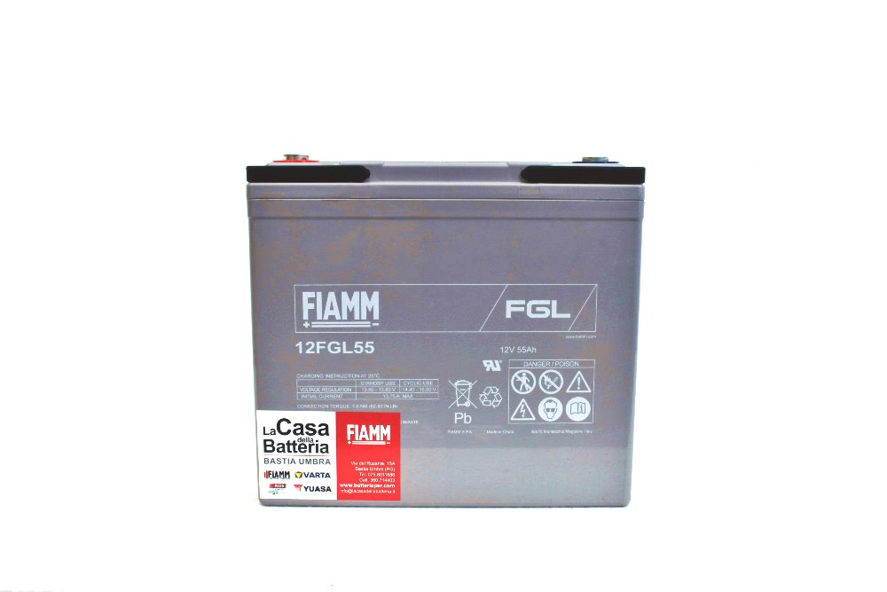 Fiamm Long-Life Batterie - 12FGL55 - 12V - 55Ah