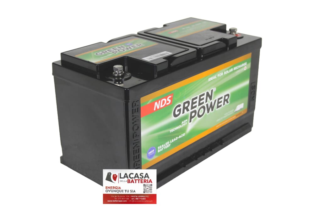 Batterie Green Power NDS 100Ah Basse AGM 12V Camping-Car GP100
